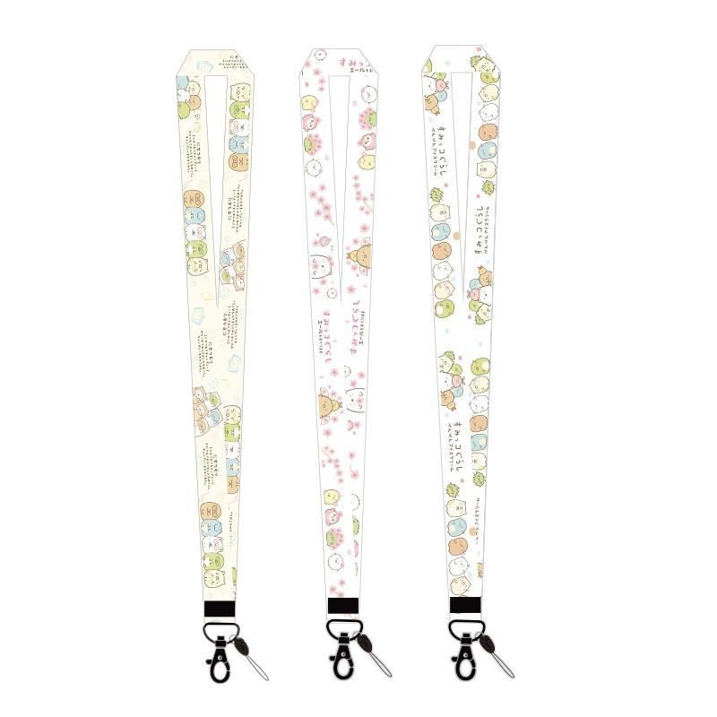 Lanyard Badge Holder - 2 ชิ้น/ชุด สายคล้องคอและสายคล้องข้อมือลายการ์ตูนน่ารัก Sumikko Gurashi สำหรับโทรศัพท์