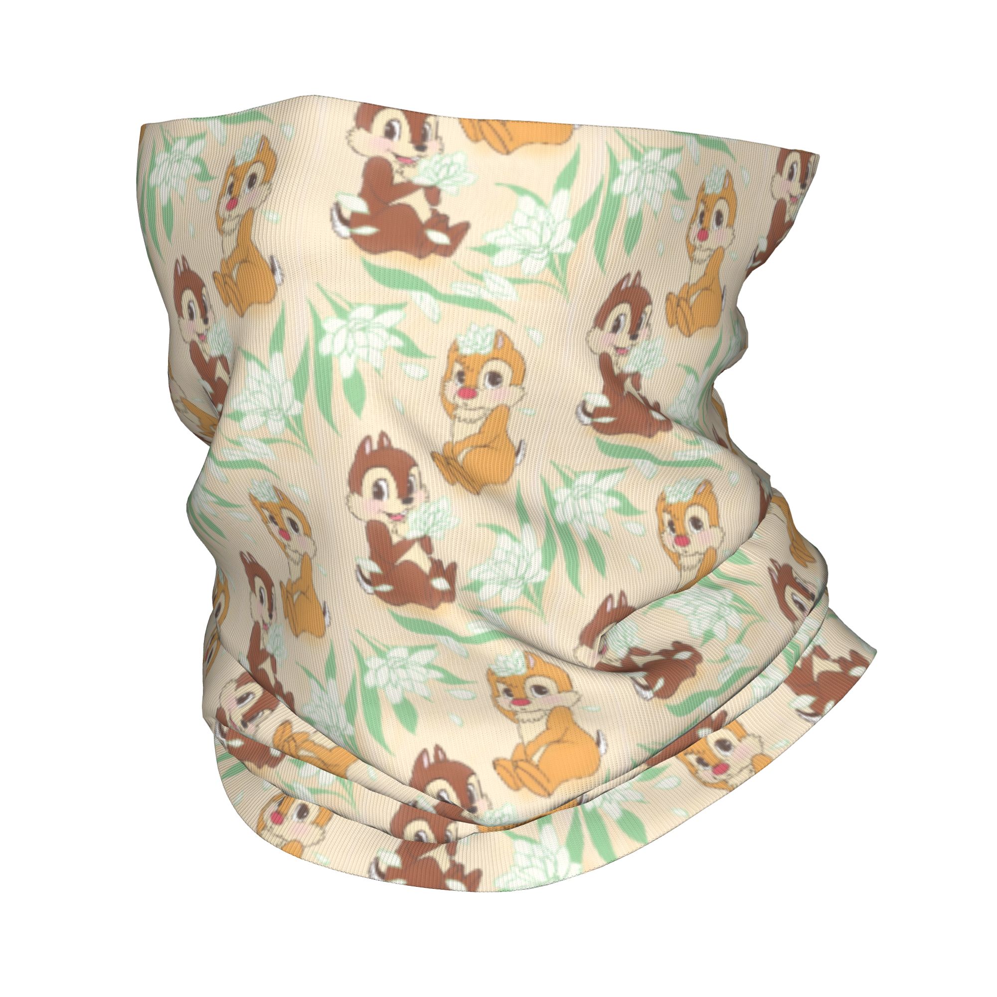 Neck Warmer Tube - ผ้าพันคอแบบมีฮู้ดลายการ์ตูน C-Chip และ D-Dale สุดน่ารัก สำหรับผู้หญิงและผู้ชาย