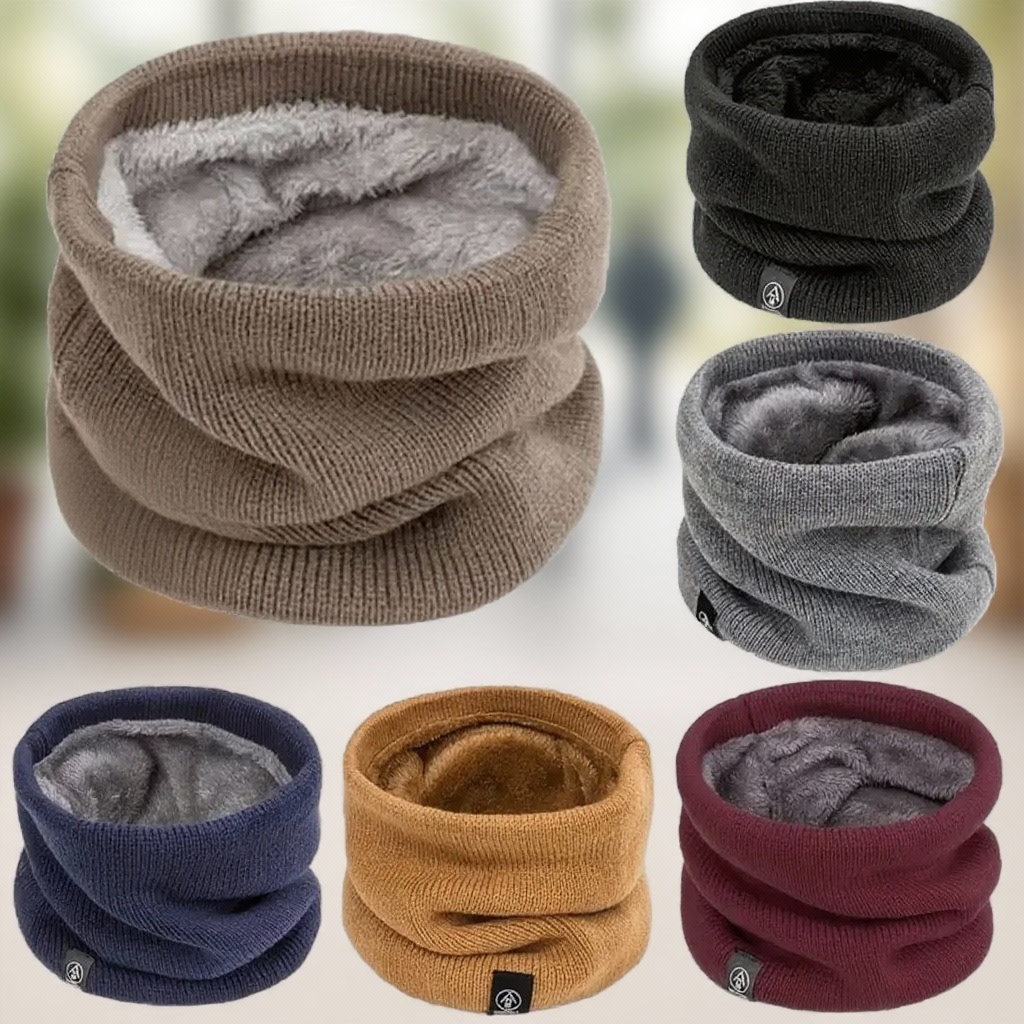 Neck Warmer Tube - ผ้าพันคอไหมพรมถักหนานุ่ม กันลม สำหรับฤดูหนาว ผ้าคลุมคอ กันหนาว สำหรับเล่นกีฬากลางแจ้ง