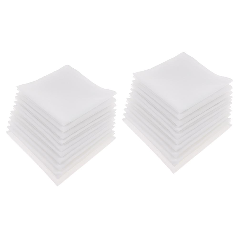 Handkerchief Cotton Men - ชุดผ้าเช็ดหน้าผ้าฝ้ายสีขาว ลายเรียบ ใช้ได้หลากหลาย สำหรับผู้ชาย ผู้หญิง เด็ก