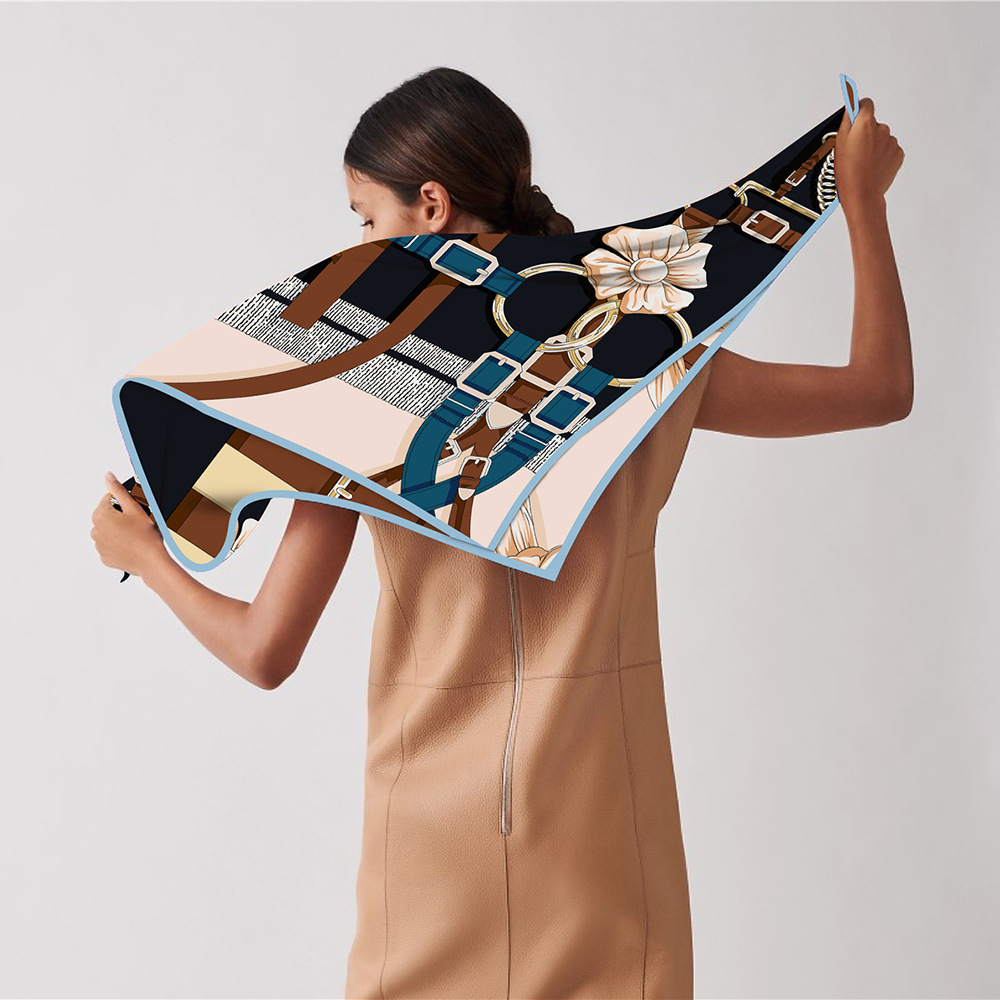 90 ซม.ออกแบบใหม่เข็มขัดผ้าไหมผ - Scarf Silk Square บทวิจารณ์และราคา