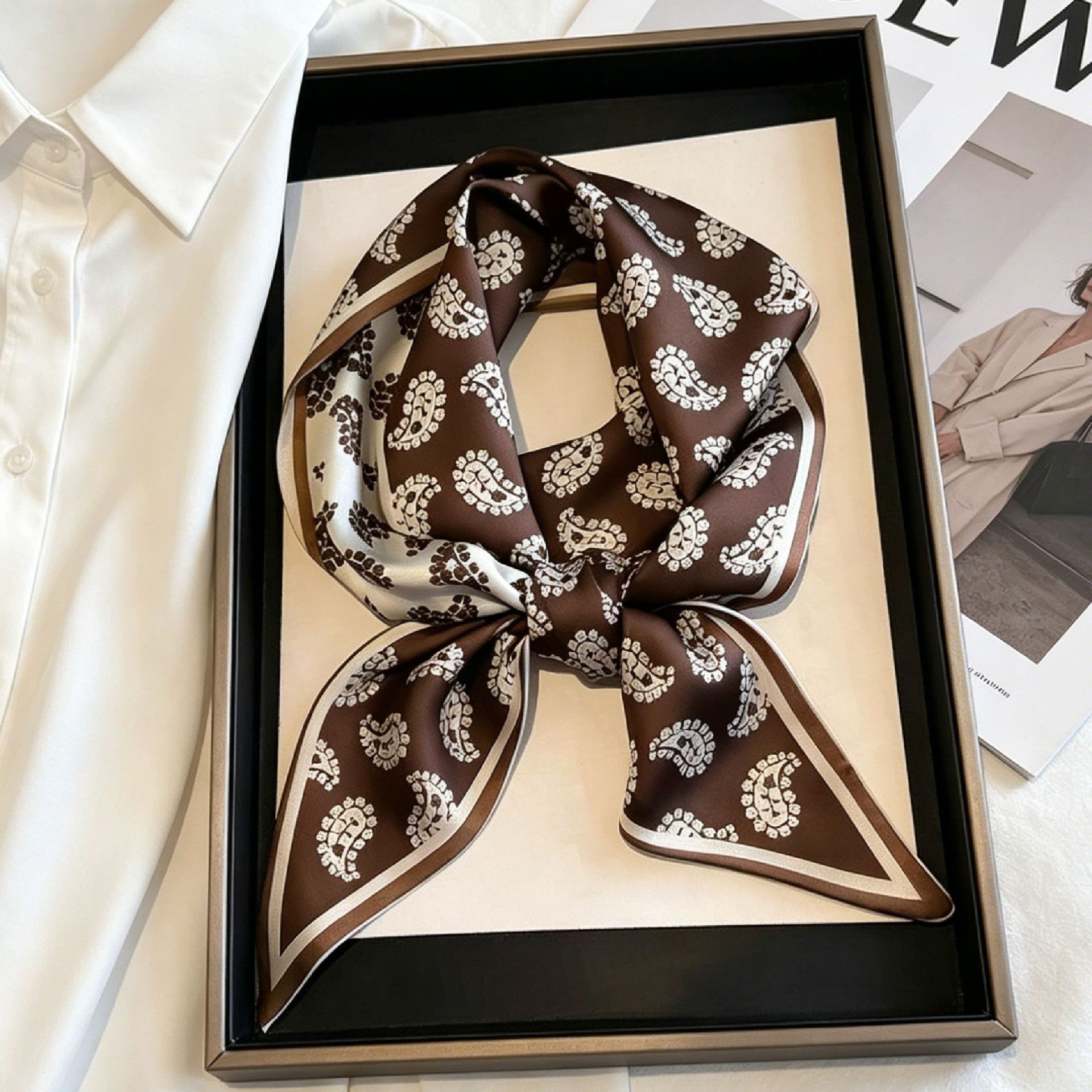 ผ้าพันคอไหมพรมยาวหรูหรา ผ้าคาด - Silk Neck Scarf บทวิจารณ์และราคา