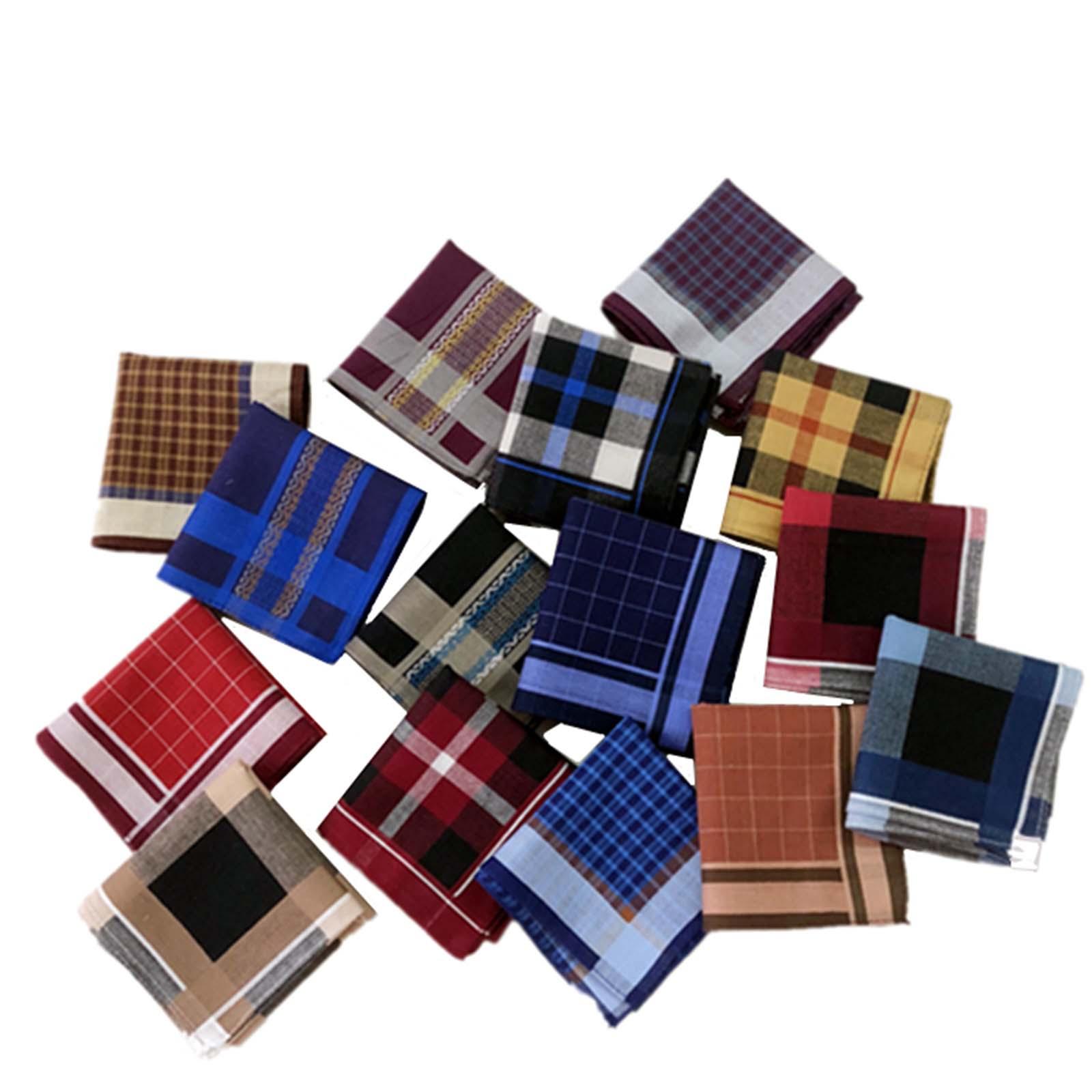 ผ้าเช็ดหน้าลายสก็อตสีเข้ม 6 ชิ - Handkerchief Cotton Men บทวิจารณ์และราคา