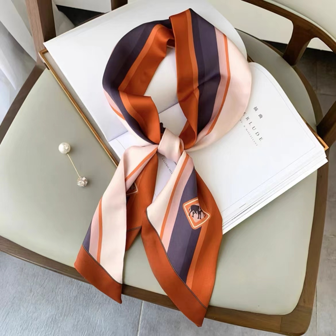 Luna & Dolphin ผู้หญิงกว้าง Sk - Silk Tie Striped บทวิจารณ์และราคา