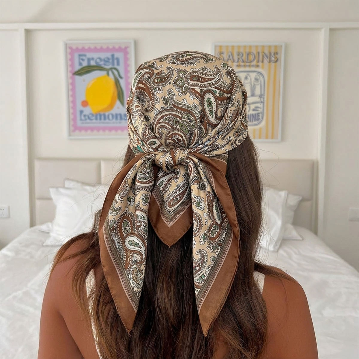 ผ้าพันคอไหมแฟชั่นดีไซน์ใหม่ ผ้ - Scarf Silk Square บทวิจารณ์และราคา