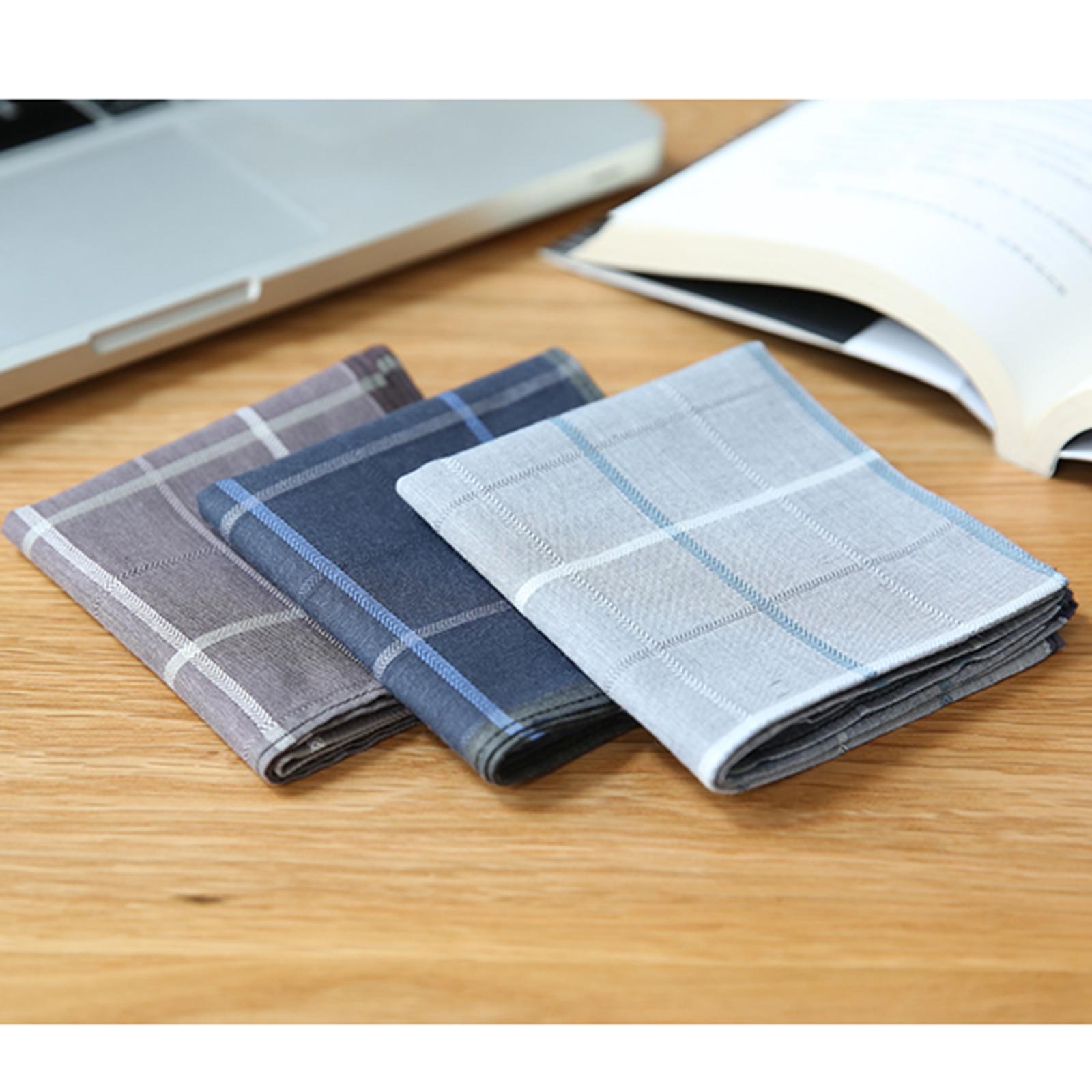 ผ้าเช็ดหน้าผู้ชายลายตาราง 3 ชิ - Handkerchief Cotton Men บทวิจารณ์และราคา