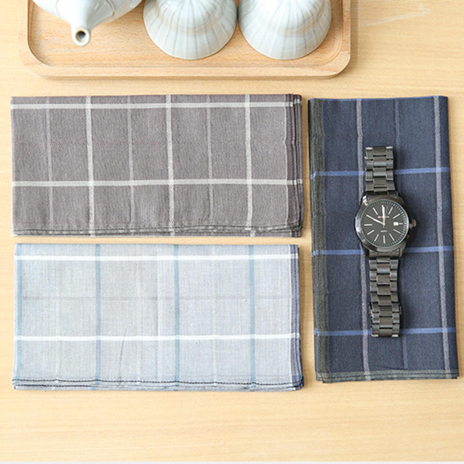 ผ้าเช็ดหน้าผู้ชายลายตาราง 3 ชิ - Handkerchief Cotton Men บทวิจารณ์และราคา
