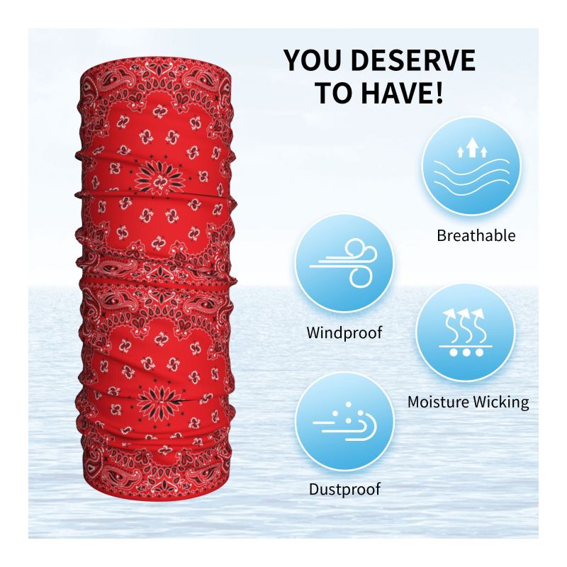 ผ้าพันคอลายเพสลีย์สีแดงสำหรับฤ - Neck Warmer Tube บทวิจารณ์และราคา
