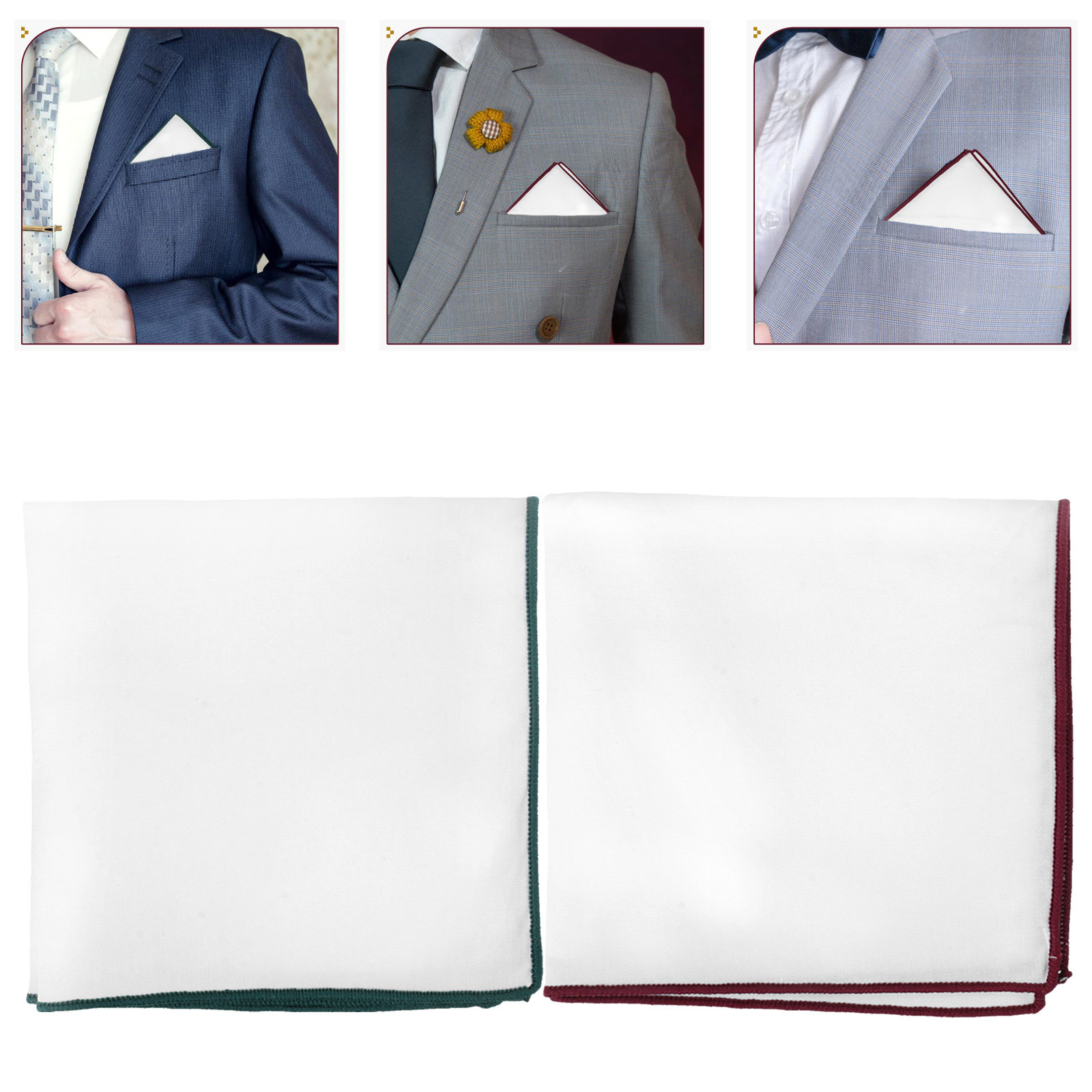 ผ้าเช็ดหน้าผ้าฝ้ายสีขาวเรียบง่ - Handkerchief Cotton Men บทวิจารณ์และราคา