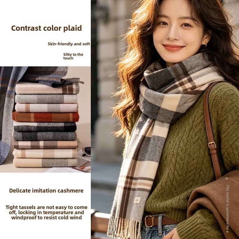 ผ้าพันคอหนาพิเศษ ลายเฮเทอร์ สำ - Infinity Scarf Knit บทวิจารณ์และราคา