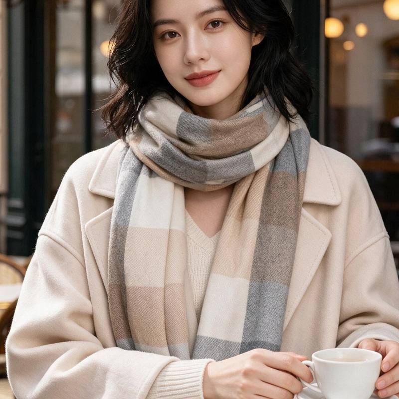 ผ้าพันคอหนาพิเศษ ลายเฮเทอร์ สำ - Infinity Scarf Knit บทวิจารณ์และราคา